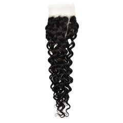 Water Wave 4x4 Transparent Lace Closure Hair
