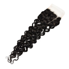 Water Wave 4x4 Transparent Lace Closure Hair