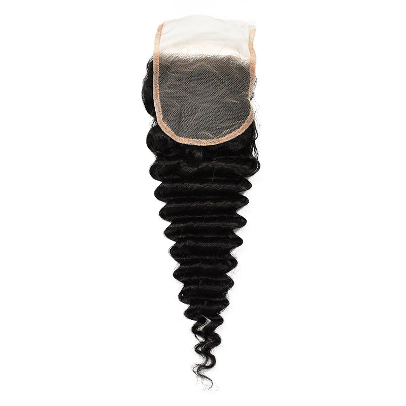 Deep Wave 4x4 Transparent Lace Closure Hair
