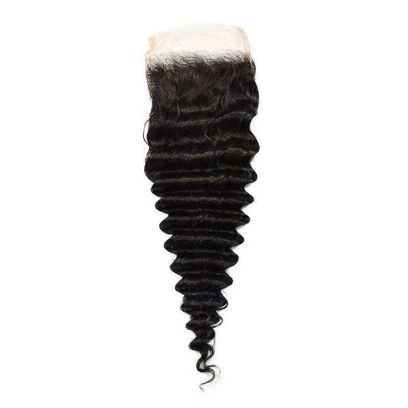 Deep Wave 4x4 Transparent Lace Closure Hair