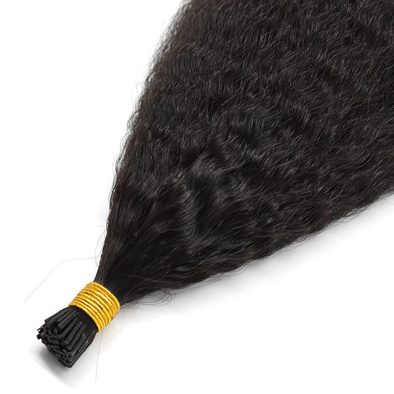 Kinky Straight I Tip Hair Fusion Extension