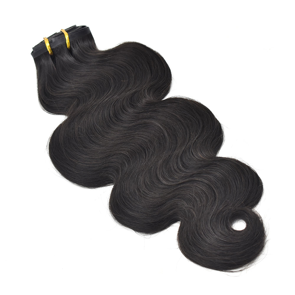 Body Wave Pu Seamless Clip In Hair Extension
