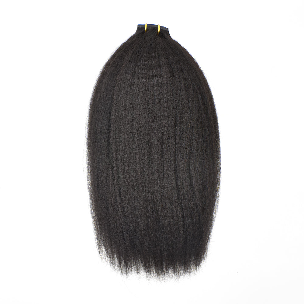 Kinky Straight Pu Seamless Clip In Hair Extension
