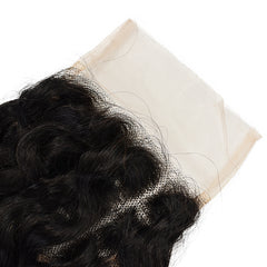 Water Wave 4x4 Transparent Lace Closure Hair