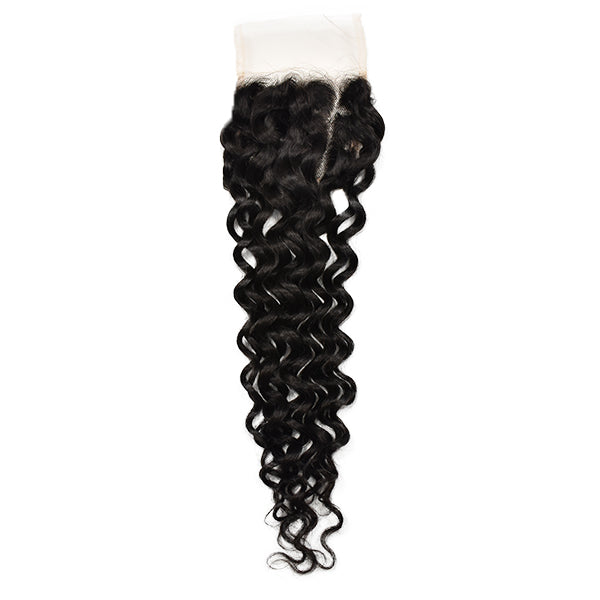 Water Wave 4x4 Transparent Lace Closure Hair