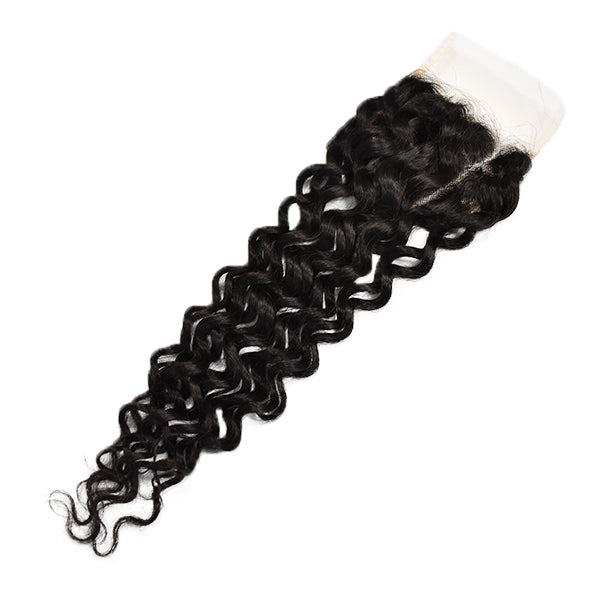 Water Wave 4x4 Transparent Lace Closure Hair